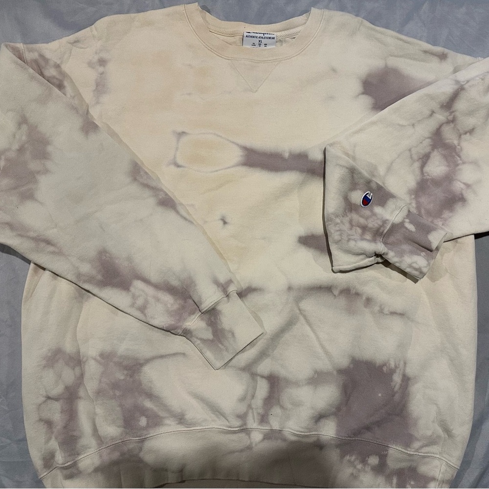 Champion Cream/Grey Tie-Dye Men's Sweater